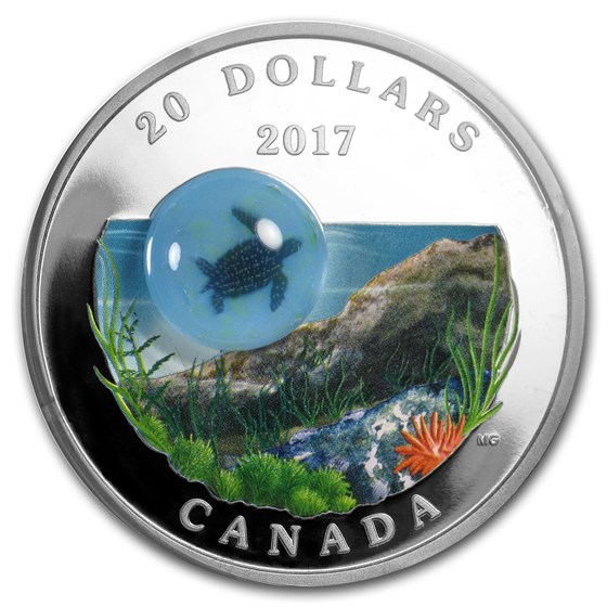 2017 Canada 1 oz Proof Silver $20 Under the Sea: Sea Turtle 2017 Canada 1 oz Proof Silver $20 Under the Sea: Sea Turtle